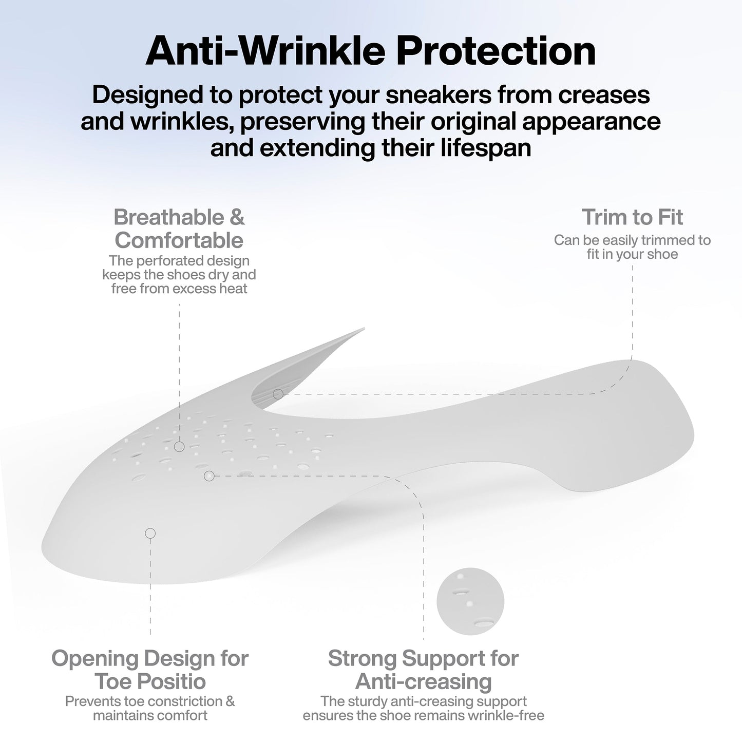 One Layer Anti-Wrinkle Shoe Protection Guards for Sneakers