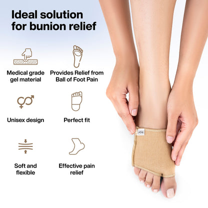 Gel Metatarsal Cotton Sleeves with Ball of Foot Cushion for Metatarsalgia Pain Relief