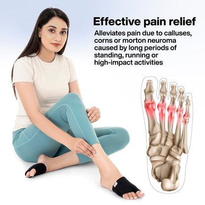 Gel Metatarsal Cotton Sleeves with Ball of Foot Cushion for Metatarsalgia Pain Relief